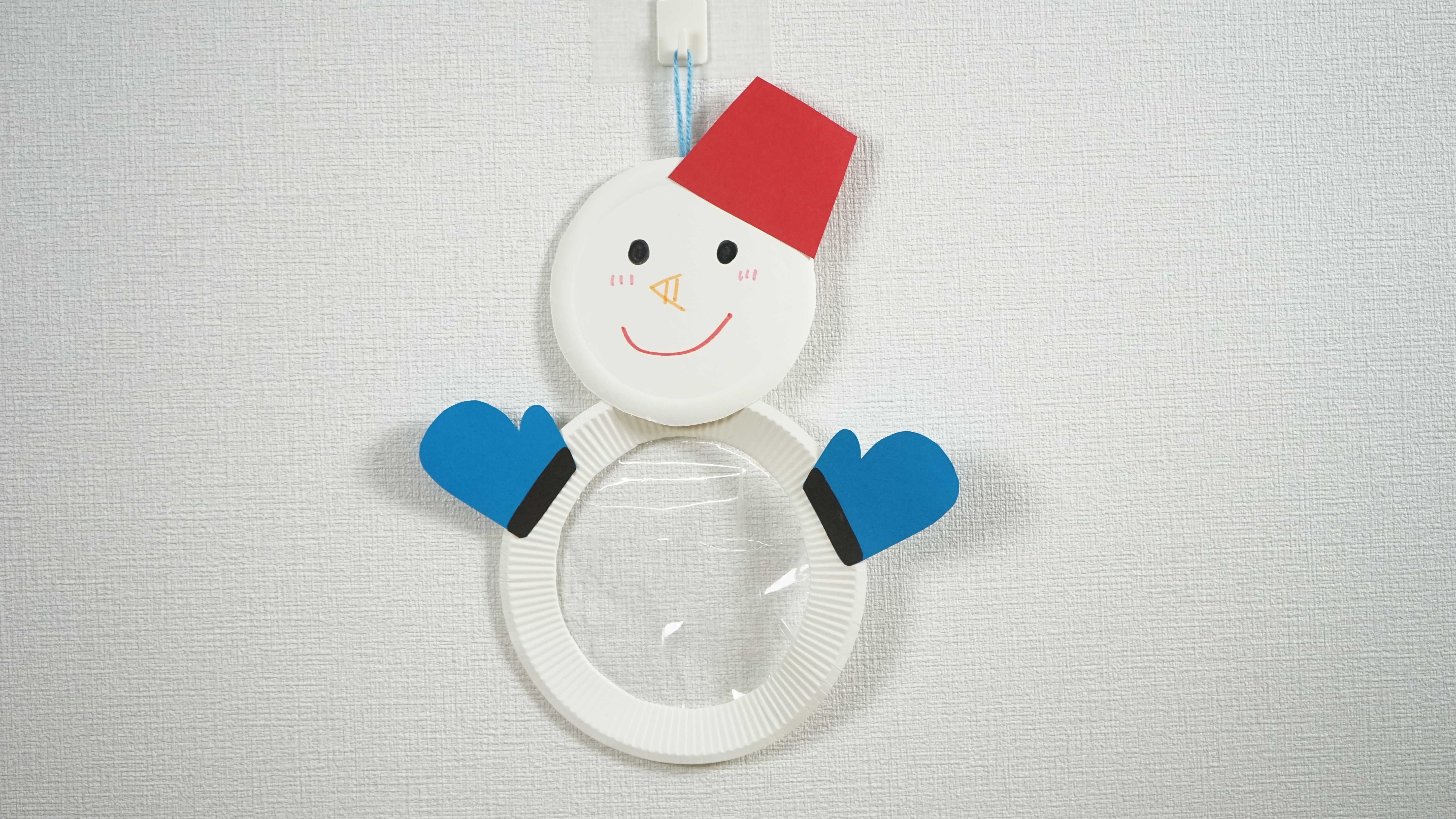 紙皿工作】くっつけ雪だるま